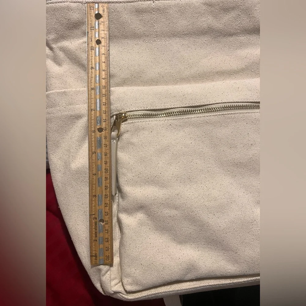 Universal Thread Cream Canvas Laptop Tote Bag